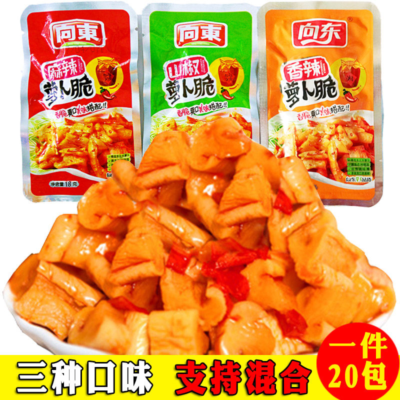 向东萝卜脆麻辣山椒味脆爽萝卜干条湖南特产小零食开味咸菜下饭菜