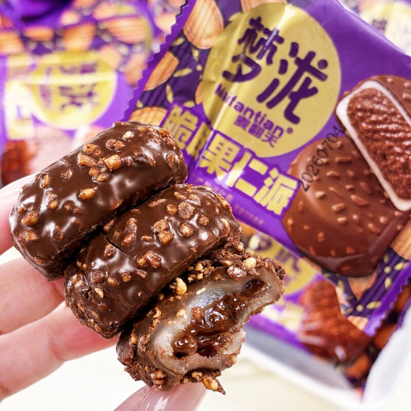 脆皮果仁派巧克力夹心福团商超同款儿童校园休闲零食甜品梦泷糕点