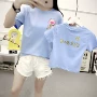 Khác nhau cha mẹ-con mặc hè mới gia đình ba mẹ con may mắn mặc áo thun cotton ngắn tay mẹ - Trang phục dành cho cha mẹ và con quần áo trẻ em nam