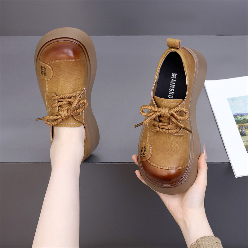 博肯乐福鞋女单鞋2026新款秋季厚底小个子软底轻便洋气显脚小单鞋,女鞋,乐福鞋（豆豆鞋）,淘宝优惠券,粉丝福利购,淘宝优惠卷