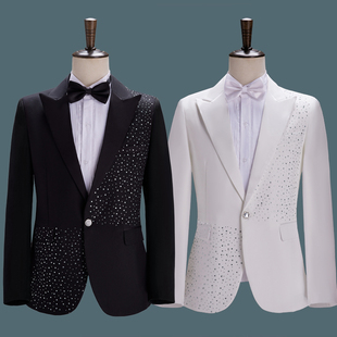 舞台表演大合唱服装 套装 西装 歌手演出服男艺考西服主持人礼服男士