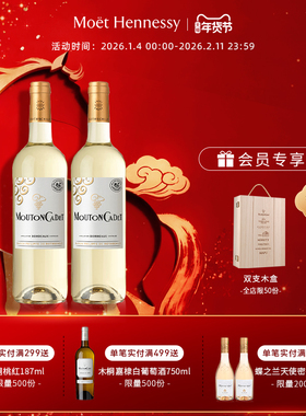 官方直营 木桐嘉棣法国进口AOC波尔多干白葡萄酒750ml2支装
