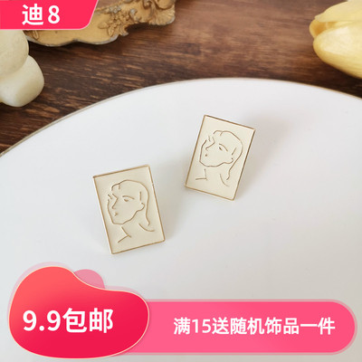 S925银针时尚耳钉简约冷淡耳饰