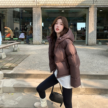 alex stevens肯豆风90白鸭绒短款连帽羽绒服女冬季加厚面包服外套