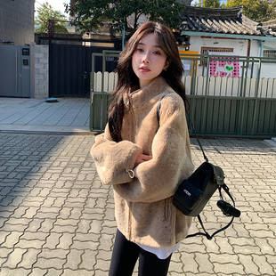 alex 毛茸茸毛絨上衣 stevens獨特超好看羊羔毛外套女秋冬加厚短款