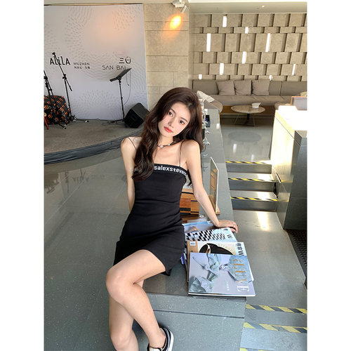 xm定制字母吊带连衣裙女