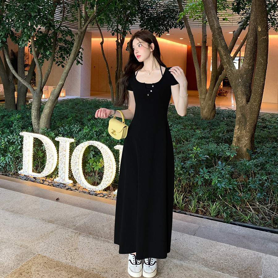 【所有女生的衣橱直播间】alex stevens短袖连衣裙女夏季收腰长裙