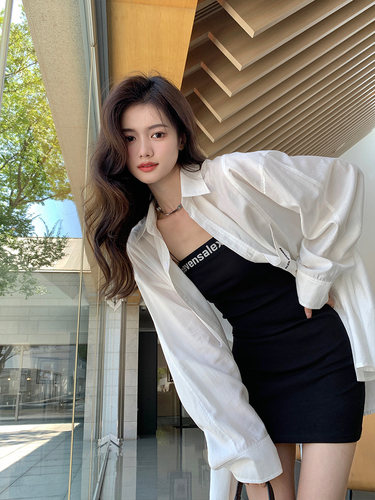 alexstevens设计感白色衬衫外套