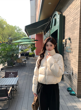 alex stevens肯豆风短款羽绒服女90白鸭绒冬季宽松加厚面包服外套