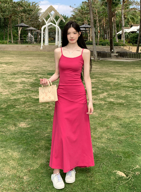 限量秒杀~ 卡戴珊吊带连衣裙女度假修身长裙