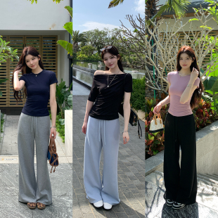 stevens今年流行款 显瘦直筒休闲长裤 裤 女夏季 子垂感阔腿裤 alex