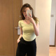 紧身百搭打底衫 xm定制辣妹纯欲风V领心机短袖 上衣T恤女短款 女春夏