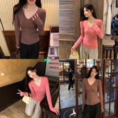 stevens V领打底衫 女保暖衣正肩修身 alex 内搭上衣弹力T恤春秋季