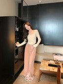 stevens垂感丝绒休闲裤 女春秋季 高腰显瘦直筒裤 alex 拖地裤 子