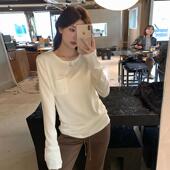 stevens松弛感叠穿白色内搭打底衫 女新款 长袖 alex T恤春秋季 上衣