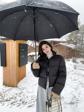 alex stevens美式短款羽绒服肯豆风女冬季90白鸭绒外套加厚面包服