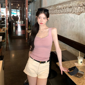 stevens 独特蕾丝花边吊带背心女夏季 内搭外穿修身 alex 短款 上衣