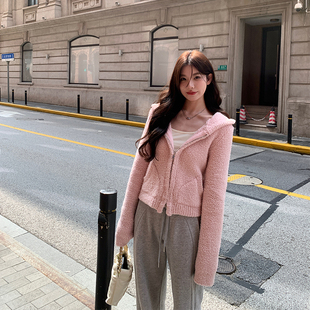 加厚保暖連帽開衫 alex 上衣 短款 新款 stevens 羊羔毛外套女春秋季