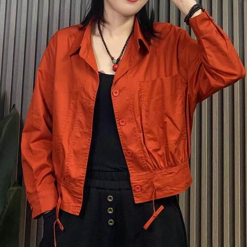 POIO领衬衣宽松薄款妈妈时尚衬衫