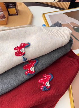 新年小马!秋冬新款彩色扣子毛衣外套女宽松显瘦内搭针织衫G123012