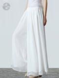 素飞 Шифоновые летние штаны, тонкая белая юбка, высокая талия