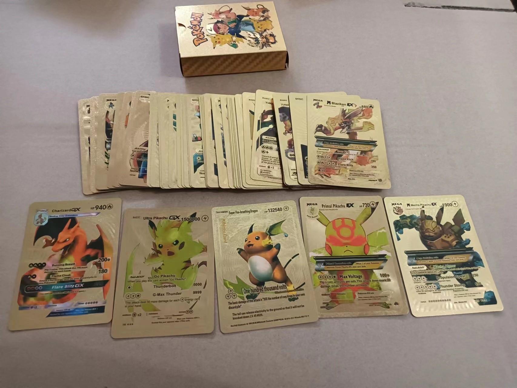 。皮卡丘玩具宠物小精灵宝可梦金箔卡片pvc礼物男童小学生