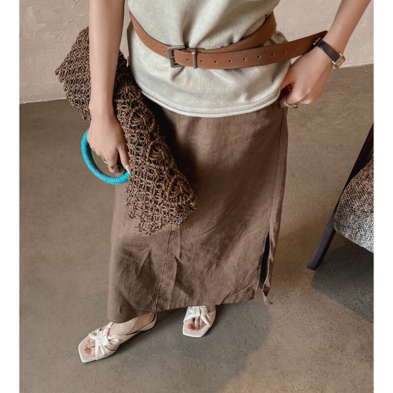 鹿子野高跟凉鞋女款2026新款粗跟一字拖女外穿沙滩鞋女海边配裙子