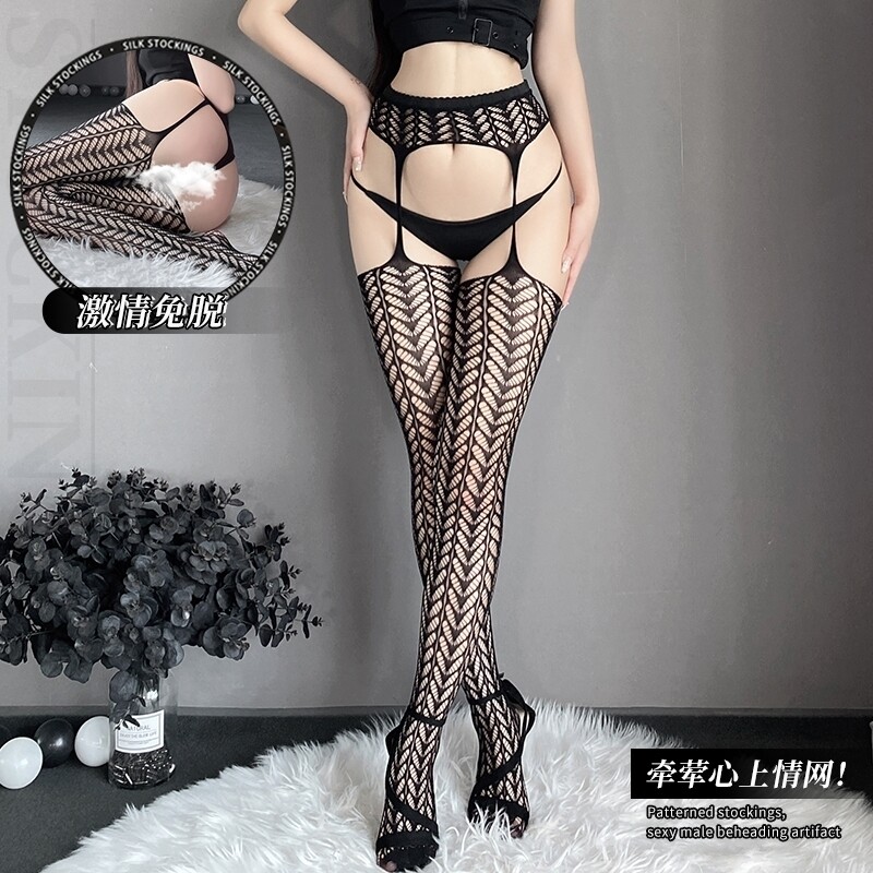 喵喵桃:情网暴击*欧美辣妹蕾丝薄款丝袜酒吧迷人显腿长女黑丝