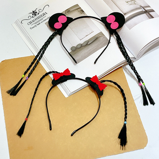 搞怪小辫子发箍冲天辫子羊角辫发夹沙雕爆笑假发夹子创意网红直播