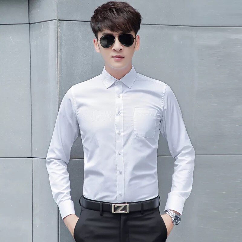 春季男士襯衫修身純色襯衣商務休閑免燙職業白寸衫男長袖正裝韓版在類目 男裝, 襯衫中 - 來自Buy2taobao.com提供專業的淘寶代購服務