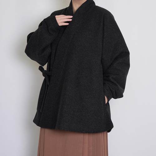 毛呢对穿交弓袋袖冬装汉服明男女