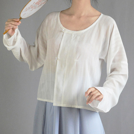 漫春雪汉服【淅淅】唐制圆领衫垂领衫纯色人棉日常百搭春夏女装
