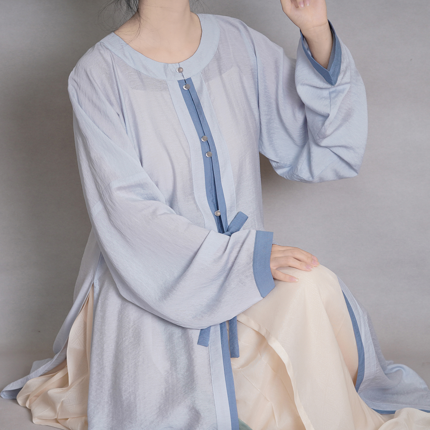 圆领万历长衫明制汉服春夏薄款