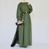 日常百搭 漫春雪 纯色春秋冬亚麻棉 宋制圆领袍汉服 男女 逢君