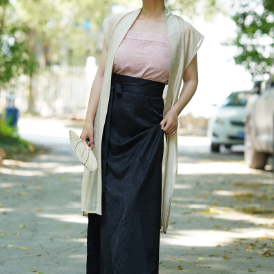 漫春雪汉服宋制旋裙两片裙夏季