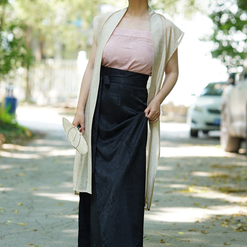 漫春雪汉服宋制旋裙两片裙夏季