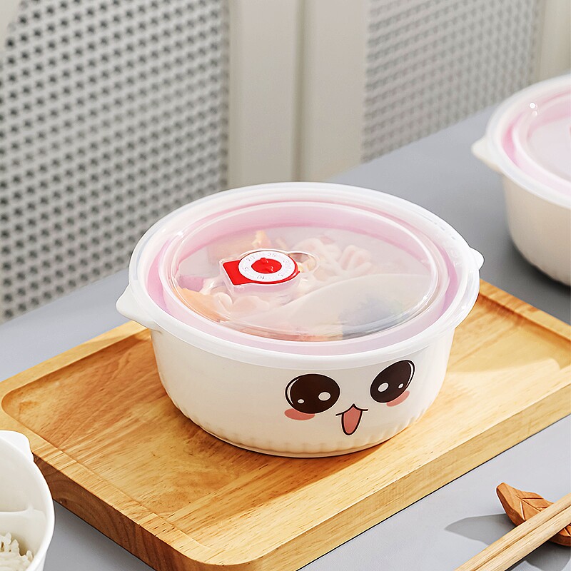 陶瓷保鲜盒可微波炉加热饭盒带盖子冰箱密封碗上班族带饭菜便当盒