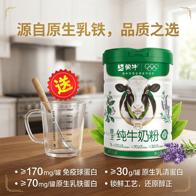 蒙牛 纯牛奶粉700克 生牛乳配方 全脂乳粉奶粉