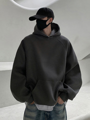 YETUAN 高克重600g重磅加绒加厚卫衣男秋冬新款oversize连帽外套