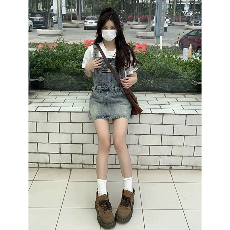 美式复古牛仔背带裙女2025夏季新款设计感小众高腰显瘦包臀连衣裙