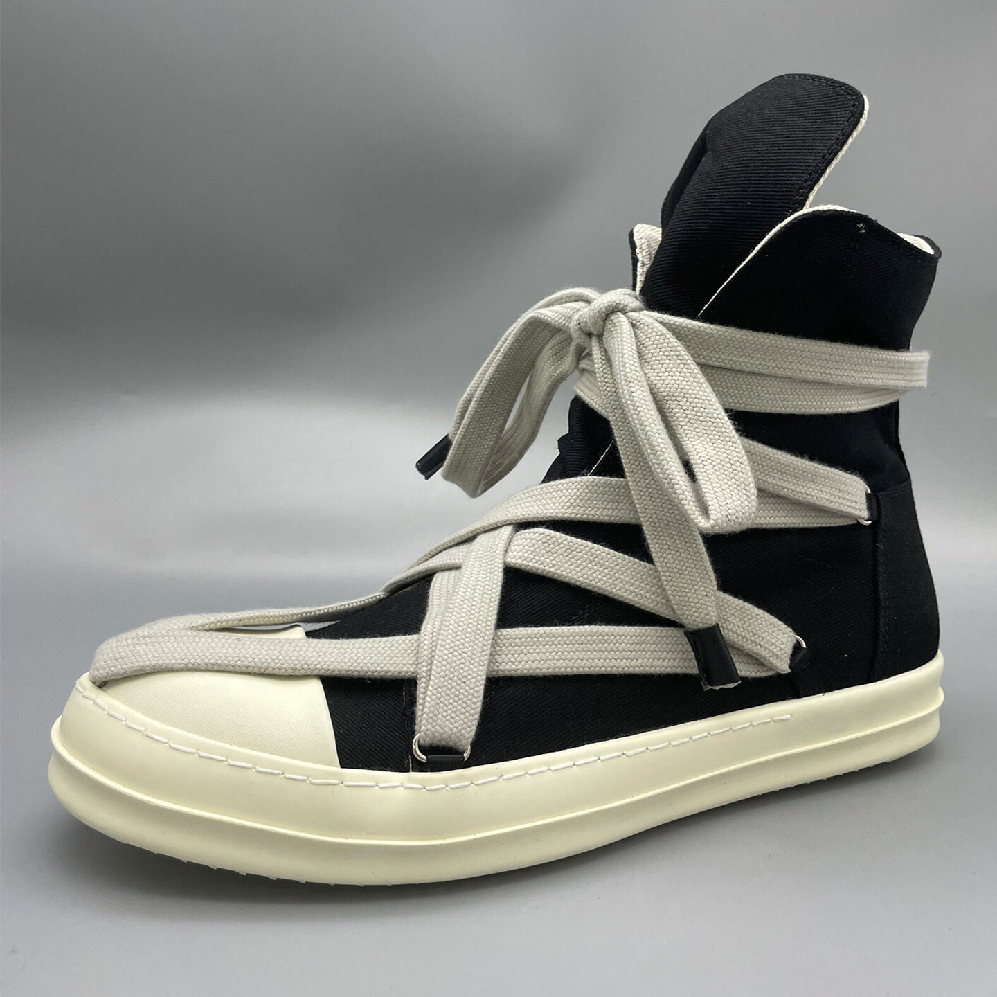 rick ro五芒星疯狂绑带高帮鞋布面副线新款街头个性潮流朋克潮鞋