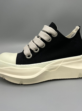 Rick RO双层鞋底宽鞋带低帮鞋副线新款暗黑先锋高街厚底 男女同款