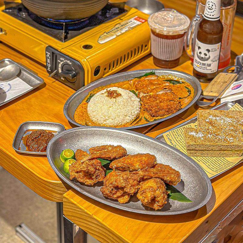 美式复古不锈钢餐盘托盘咖喱盘ins风椭圆形甜品蛋糕盘点心小吃盘