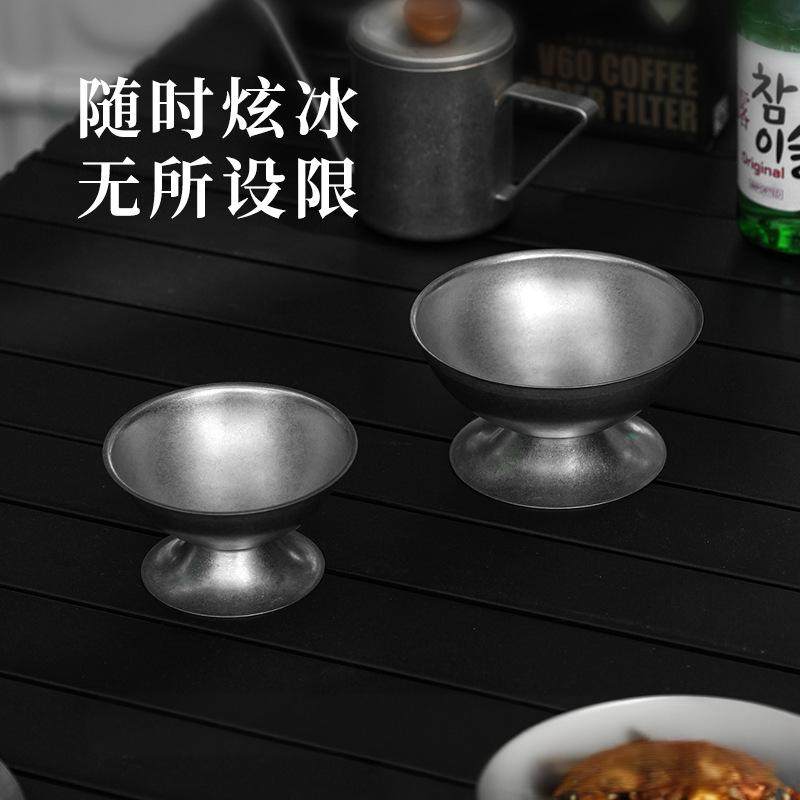 复古304不锈钢雪糕杯冰淇凌水果沙拉碗高脚杯奶昔甜点酒吧小吃杯