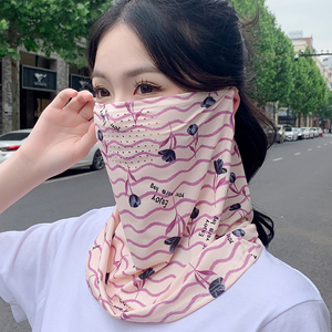 冰丝防晒口罩遮阳全脸一体护颈女高颜值夏季开车骑行面罩围脖套子