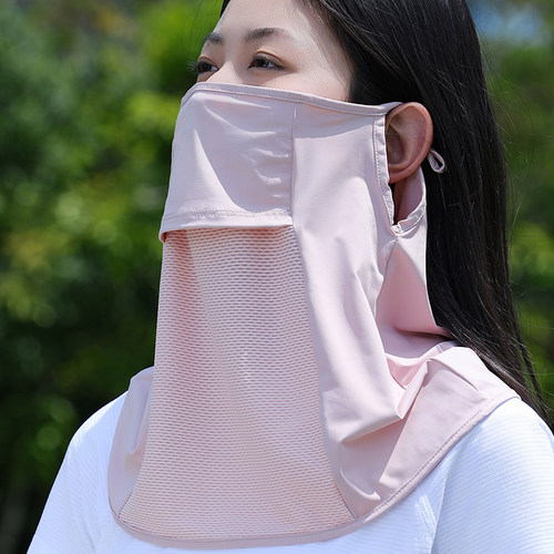 紫外线春游防晒头巾透气面罩夏季