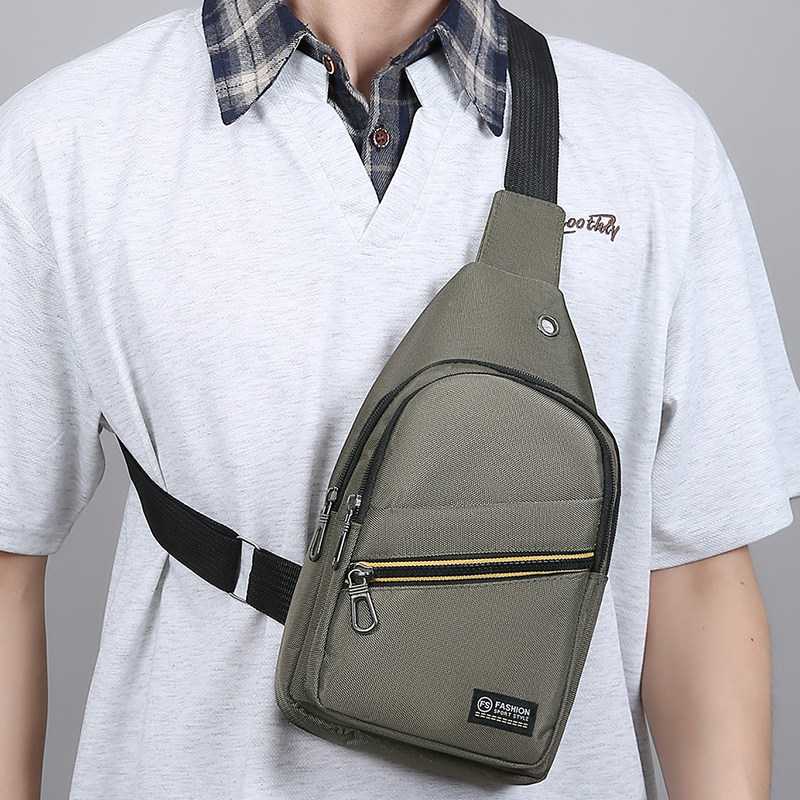 男士商务斜挎包多隔层防水牛津布大容量运动旅行单肩包户外通勤包