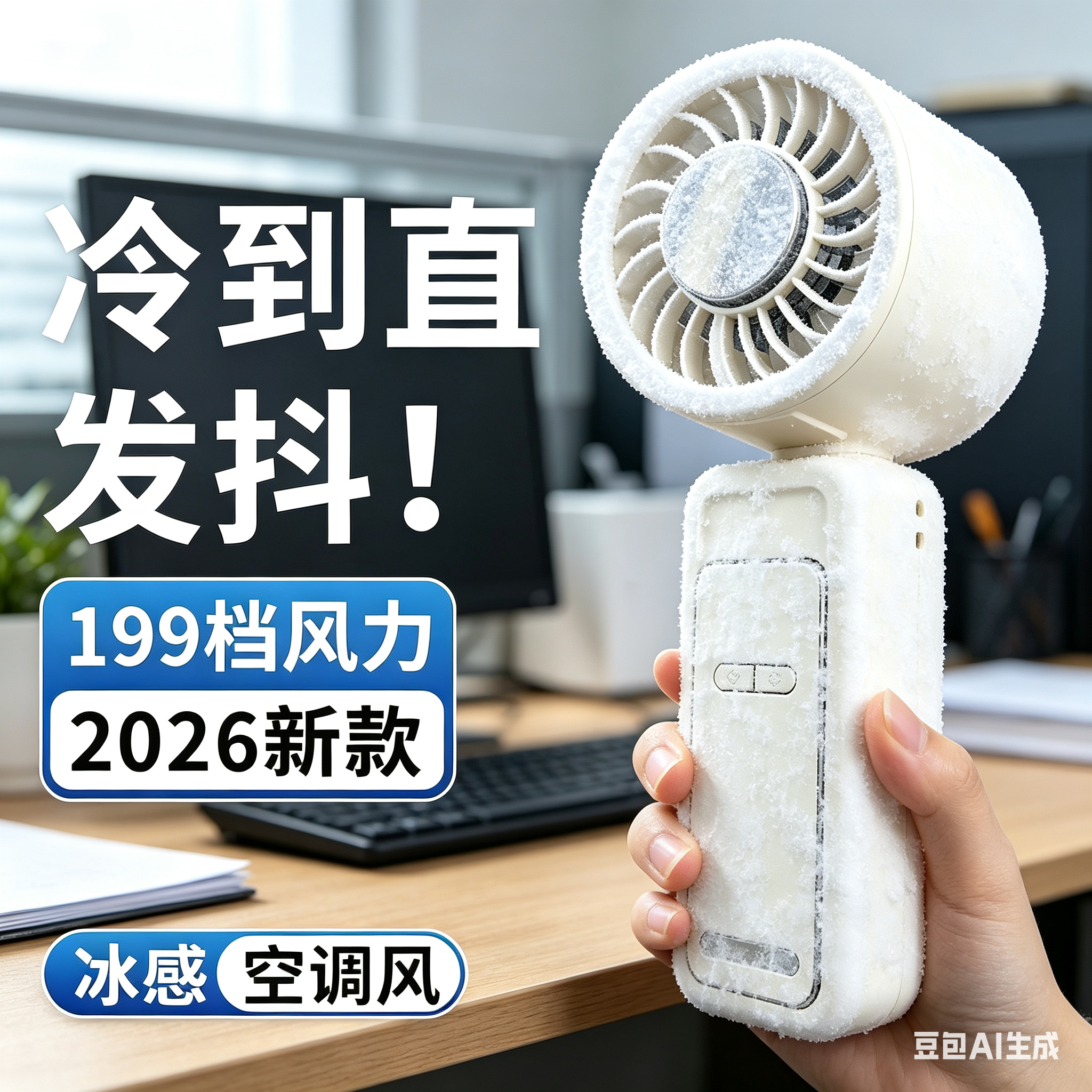 新款半导体冰敷制冷风扇usb充电学生手持随身户外便携式迷你小型