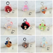 女神节礼物爆炸头哭娃改娃萌粒假发哭娃手机链卷发哭娃包挂钥匙扣