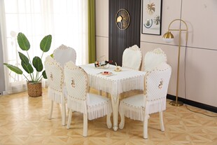 欧式餐椅垫桌布套装防滑餐桌布椅子坐垫套罩简约现代四季通用新款
